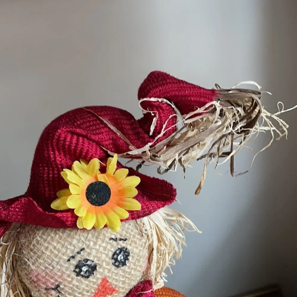 “I Love Autumn” Halloween Decor Scarecrow in a Bucket